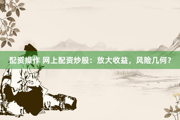 配资操作 网上配资炒股：放大收益，风险几何？