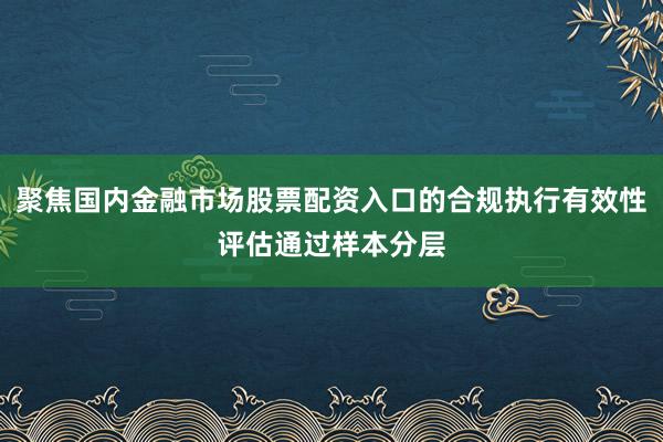 聚焦国内金融市场股票配资入口的合规执行有效性评估通过样本分层