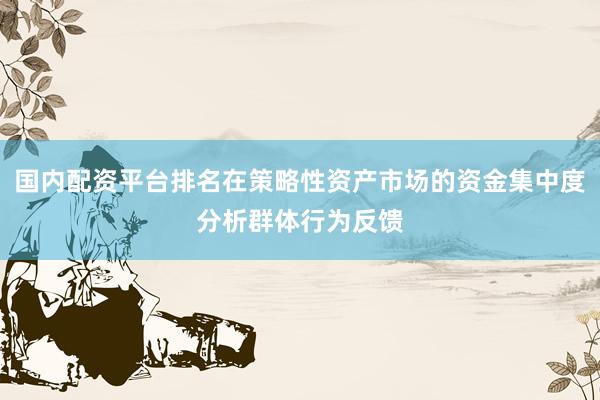 国内配资平台排名在策略性资产市场的资金集中度分析群体行为反馈