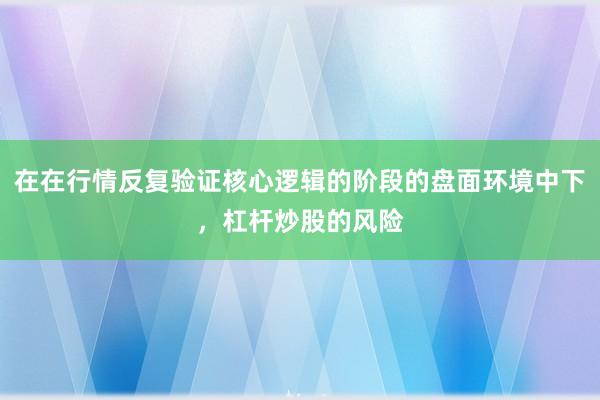 在在行情反复验证核心逻辑的阶段的盘面环境中下，杠杆炒股的风险