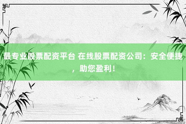 最专业股票配资平台 在线股票配资公司：安全便捷，助您盈利！