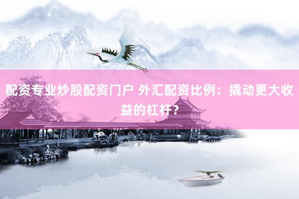 配资专业炒股配资门户 外汇配资比例：撬动更大收益的杠杆？