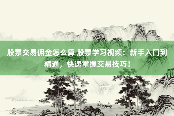 股票交易佣金怎么算 股票学习视频：新手入门到精通，快速掌握交易技巧！
